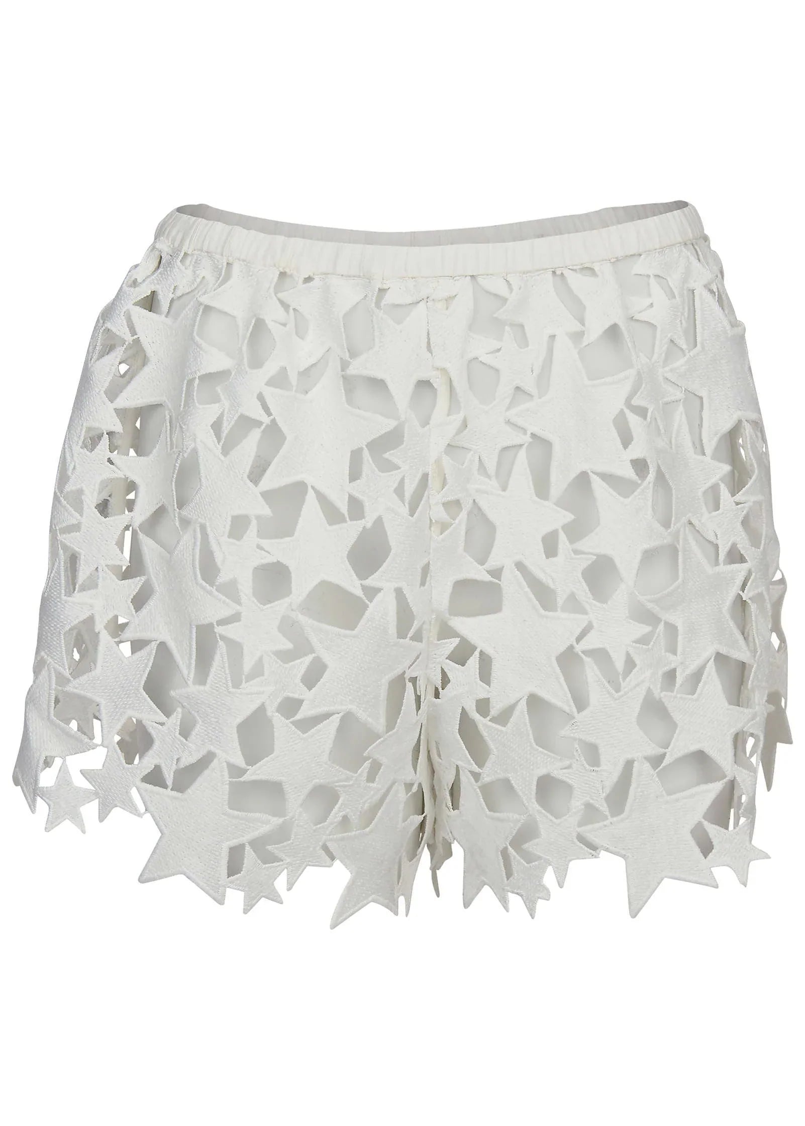 Star Lace Cover Up Shorts White