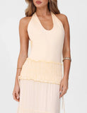 DENALI HALTER DRESS NEUTRAL BONE