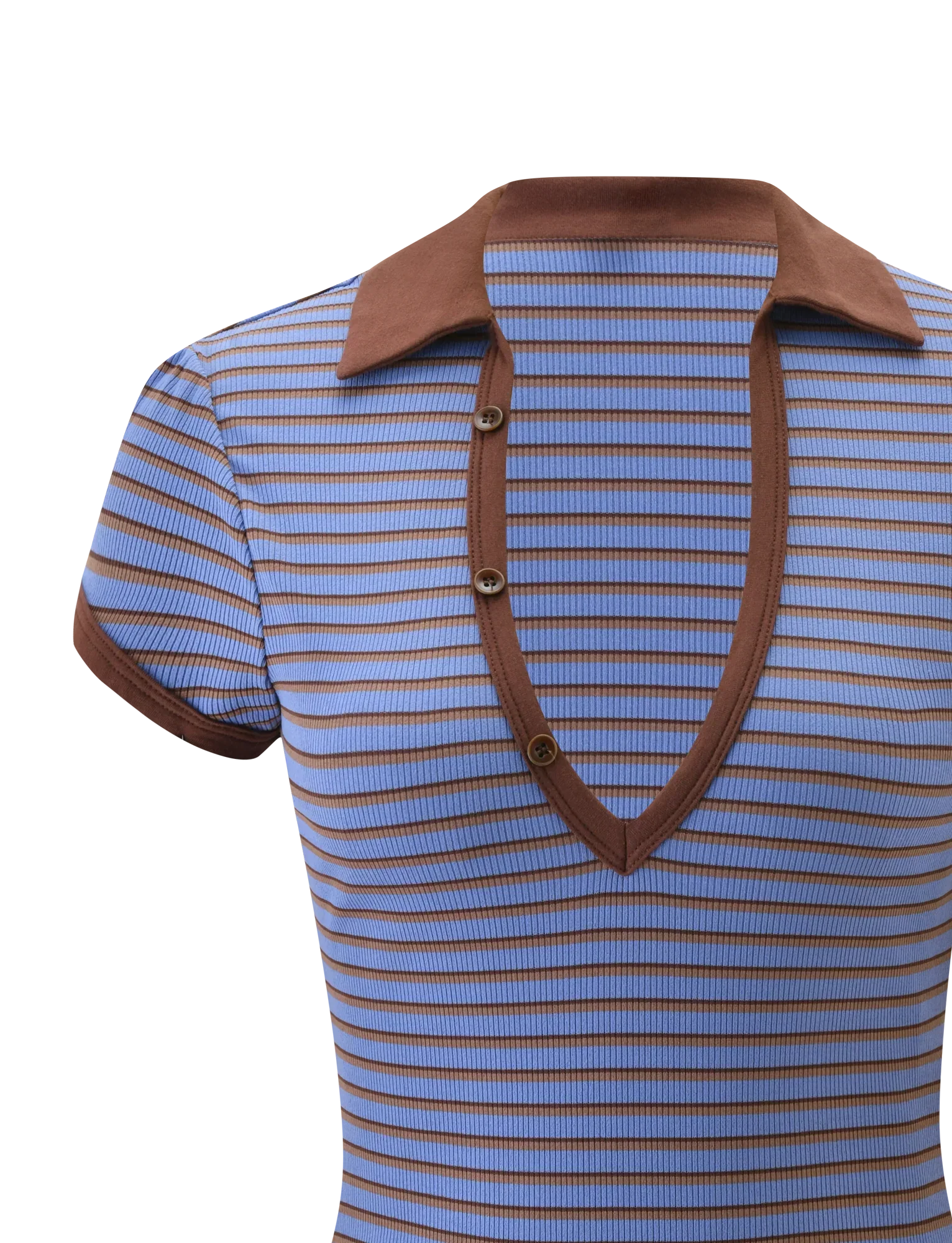 KAYDIN TOP BLUE AND BROWN STRIPE