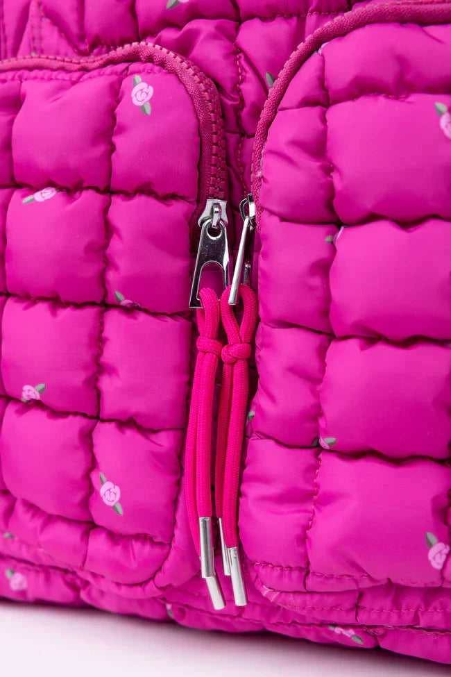 Haylie Fuchsia Petal Pop Quilted Weekender Bag