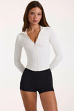 Soft Active Zip Up Jacket in Ivory