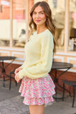 Sloan Yellow Textured Crewneck Sweater SALE