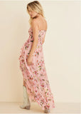 Strapless Ruffle Maxi Ethereal Floral