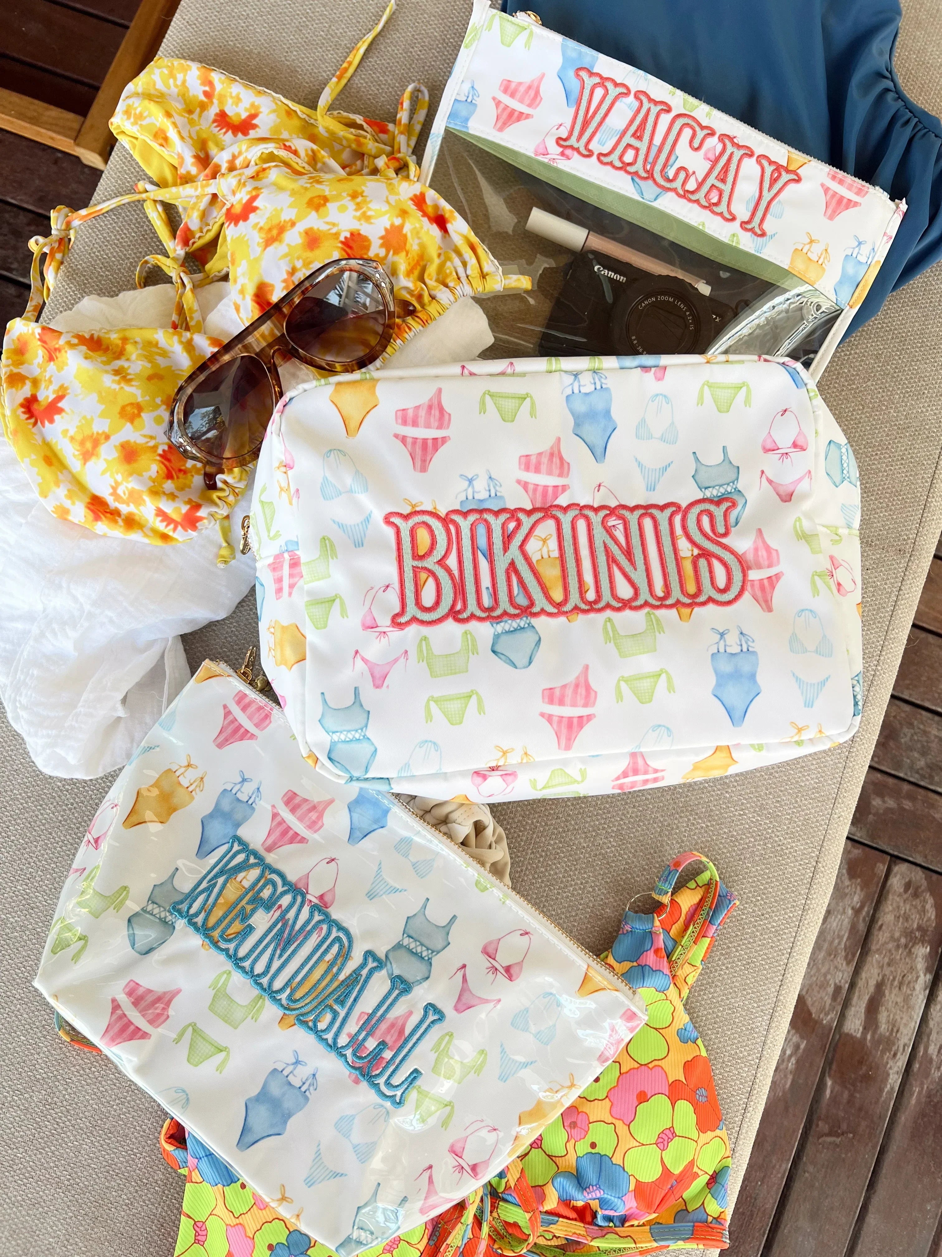 KenzKustomz Bikinis Clear Pouch Vacay