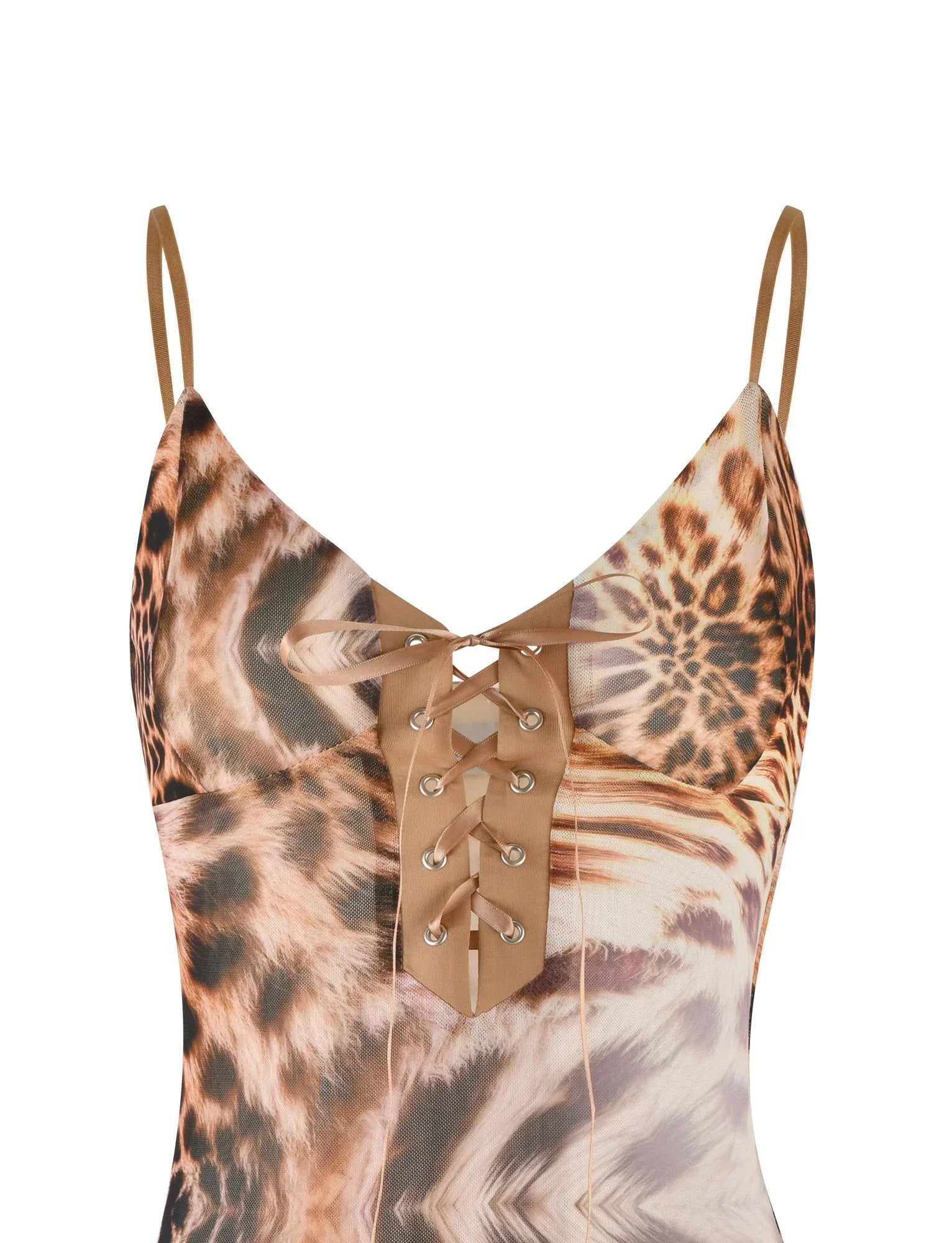 KALILAH MINI DRESS NEUTRAL LEOPARD HAZE