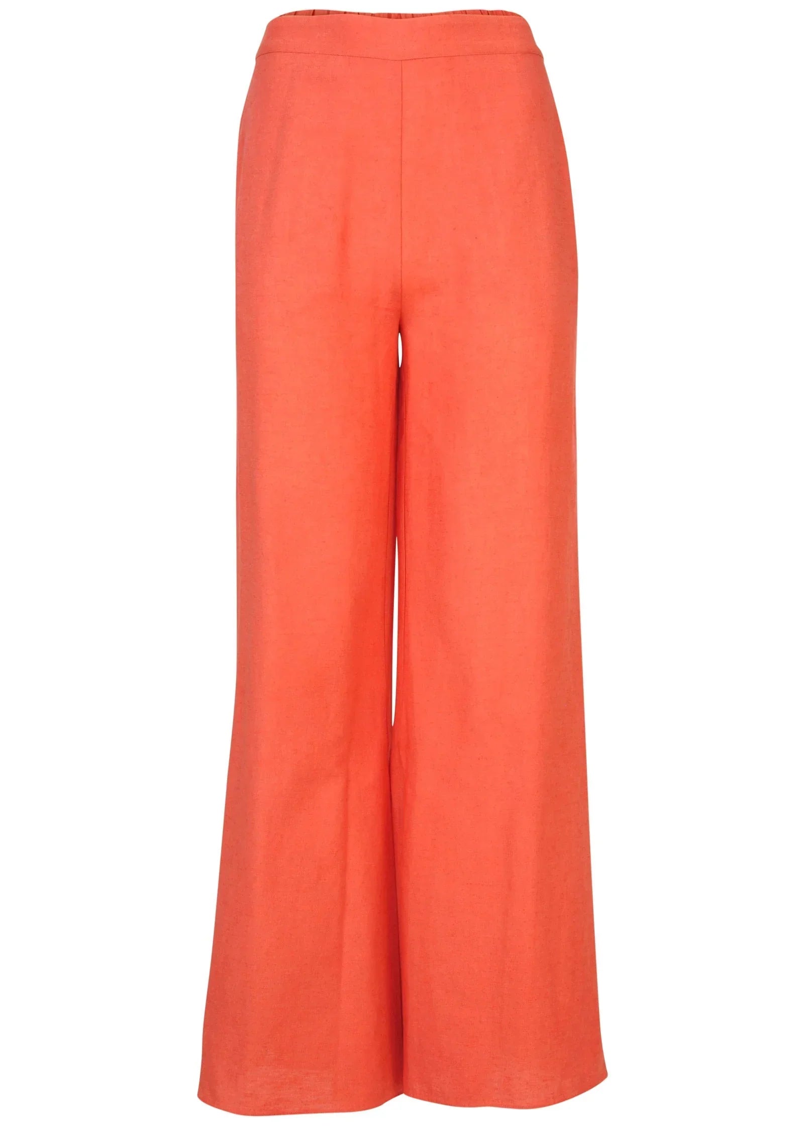 Linen Side Slit Pant Burnt Orange