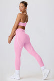 Soft Active Mid Rise Leggings in Baby Pink