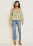 Off The Shoulder Top Candied Shortbread Paisley