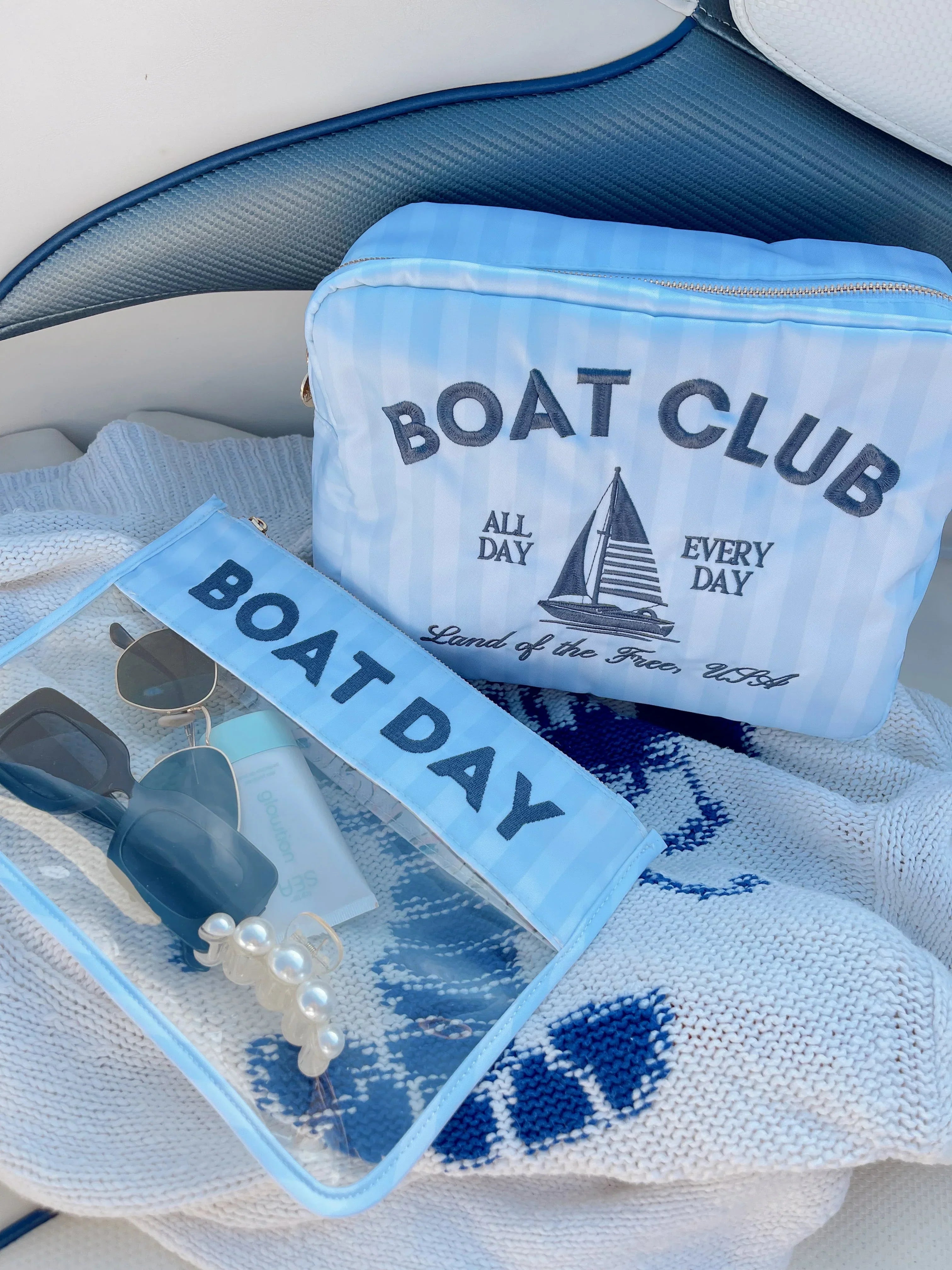 KenzKustomz Blue Stripes XL Bag Boat Club