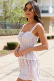Aubrey Floral Lace Trim Babydoll Top