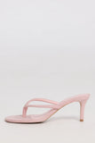 Heeled Thong Sandals in Pink