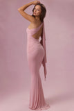 Jersey Bridesmaid Dress in Blush Pink