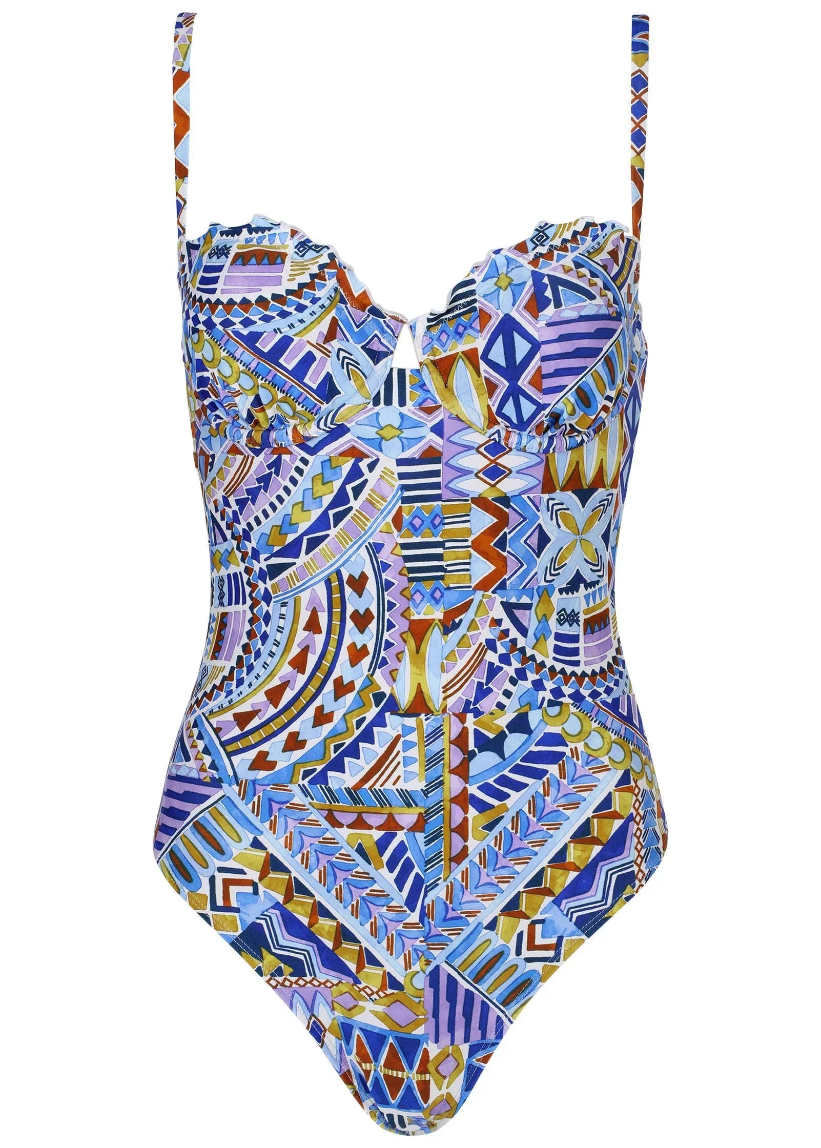 Bermuda Underwire Swimsuit Aztec Patchwork