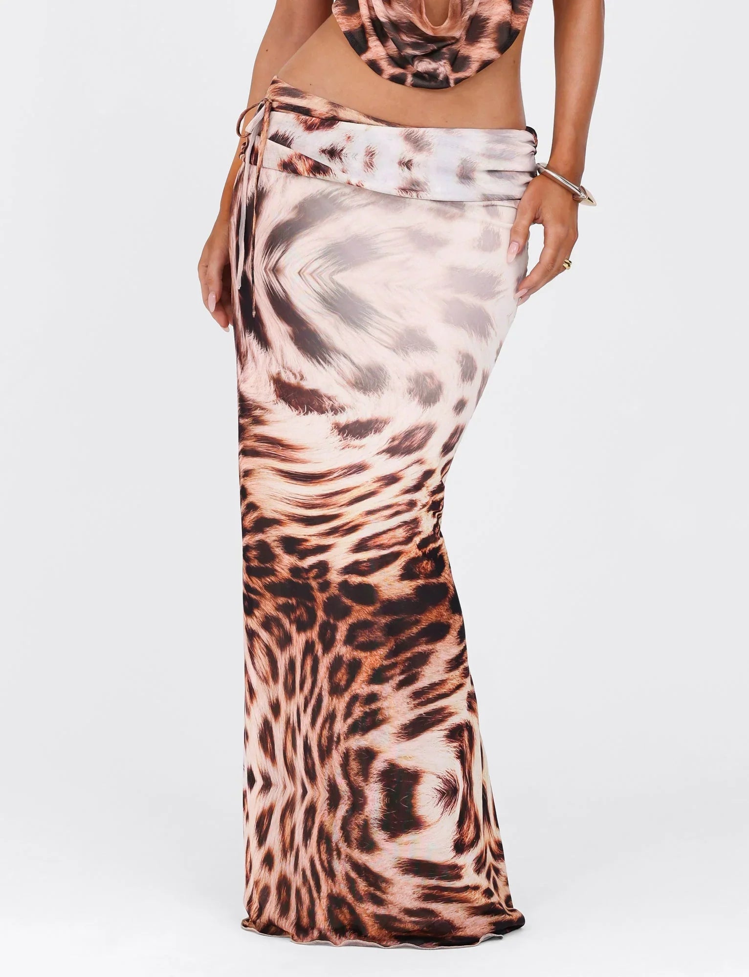 PEARL MAXI SKIRT NEUTRAL LEOPARD LEOPARD HAZE
