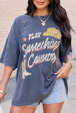 Play Something Country Charcoal Oversized Graphic Tee