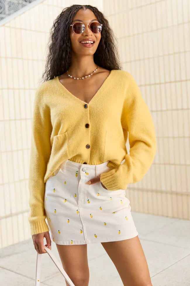 Kathryn Yellow Long Sleeve Cardigan SALE