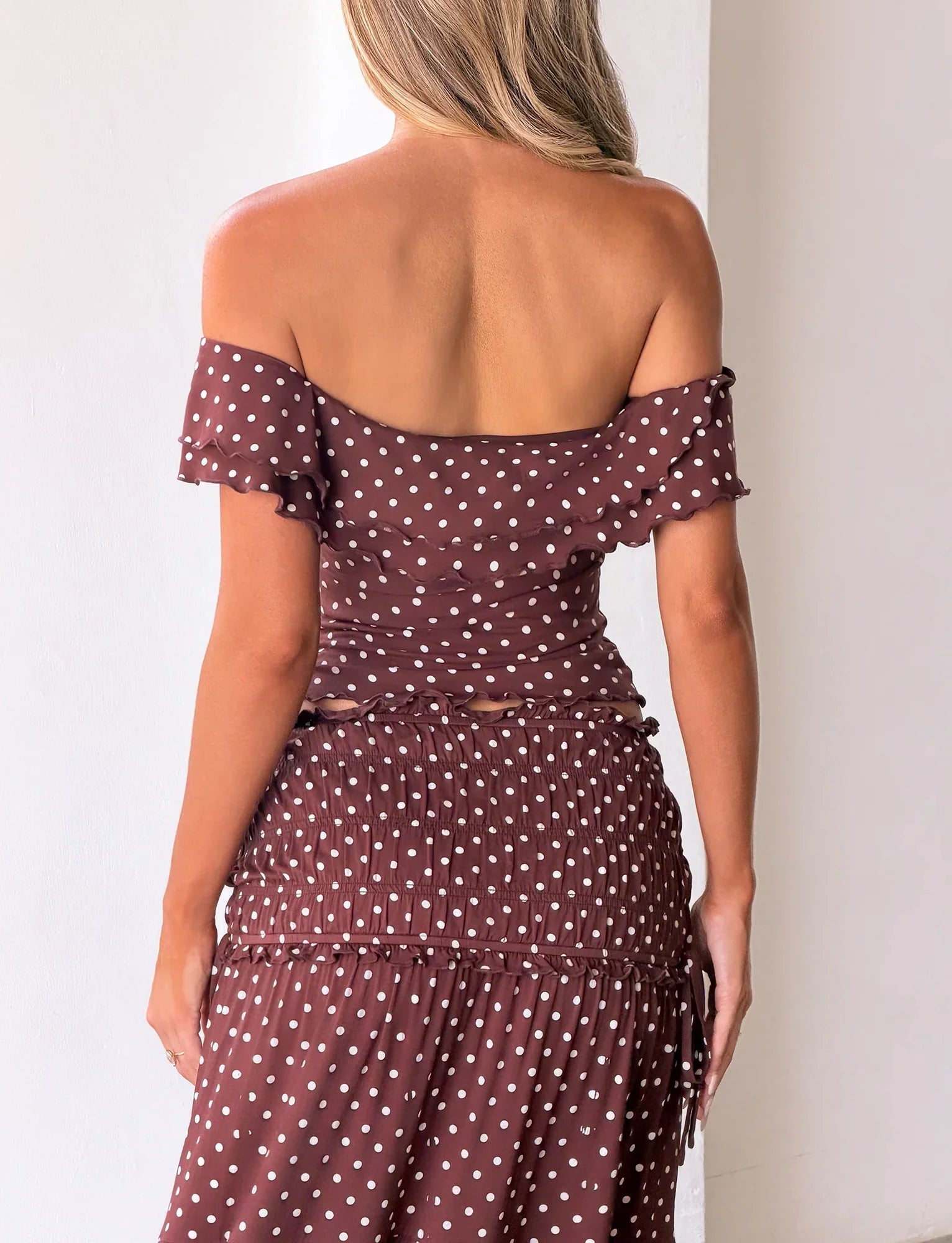 DENALI TOP BROWN DOT