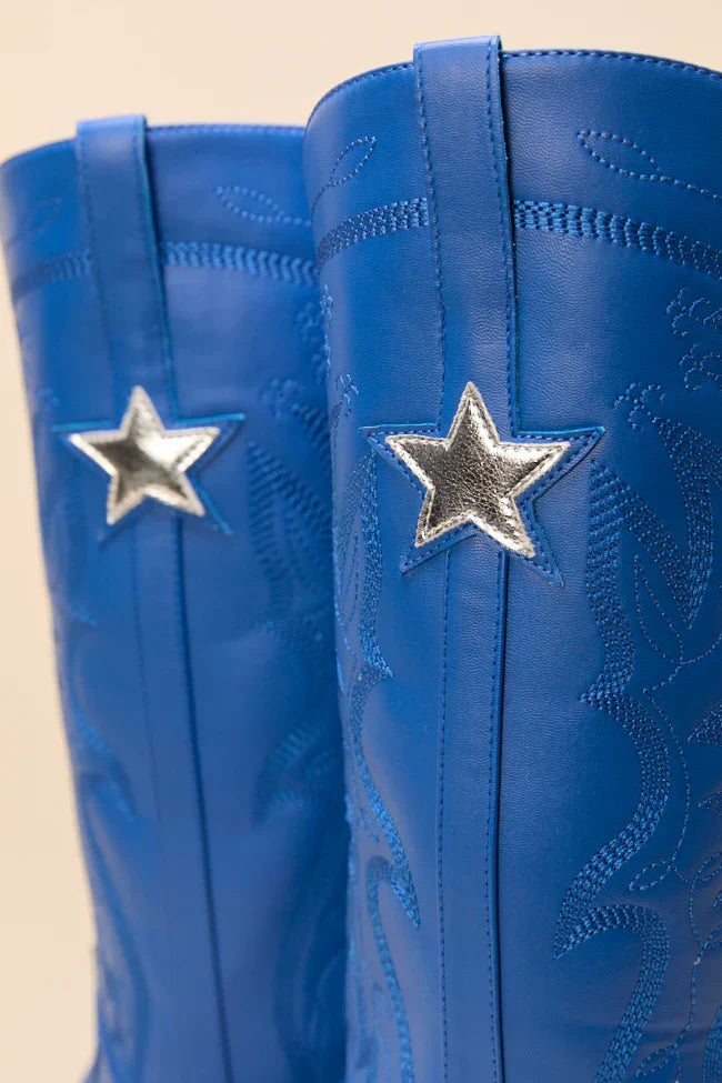 Vicki Cobalt Blue Star Western Boots FINAL SALE
