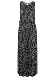 Front Slit Maxi Dress White Black