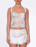 JOSEPHINE MINI SKIRT WHITE ANIMAL ANIMAL PRINT