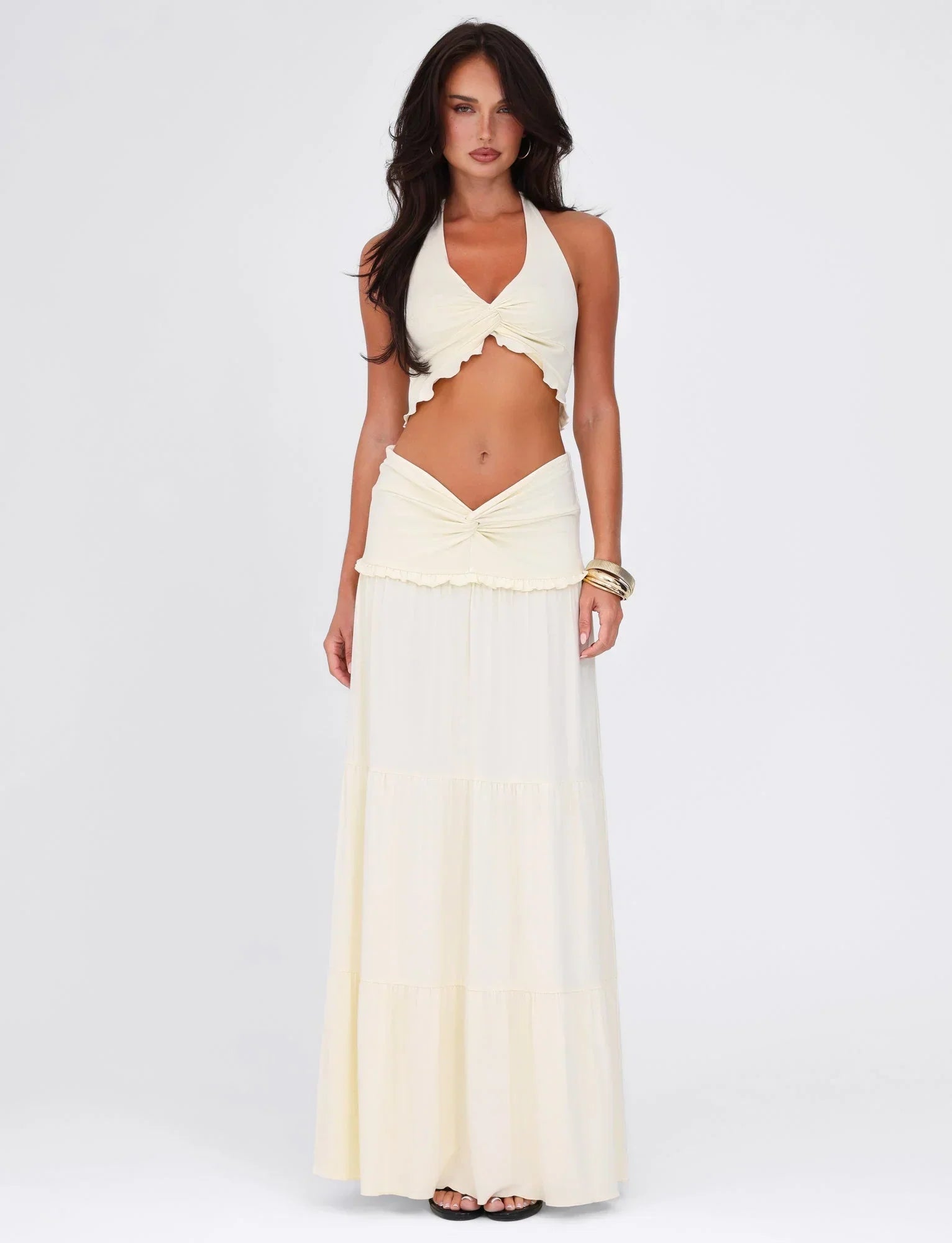 KATYA HALTER TOP WHITE CREAM