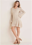 Bell Sleeve Sweater Dress Oatmeal