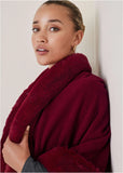 Fur Trim Wrap Shawl Red