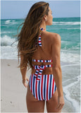 Laguna Wrap Underwire Top Americana Stripe Large