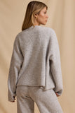 Oversized Zip Up Cardigan in Ice Marl