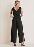 Tie Strap Wide Leg Jumpsuit Jet Black