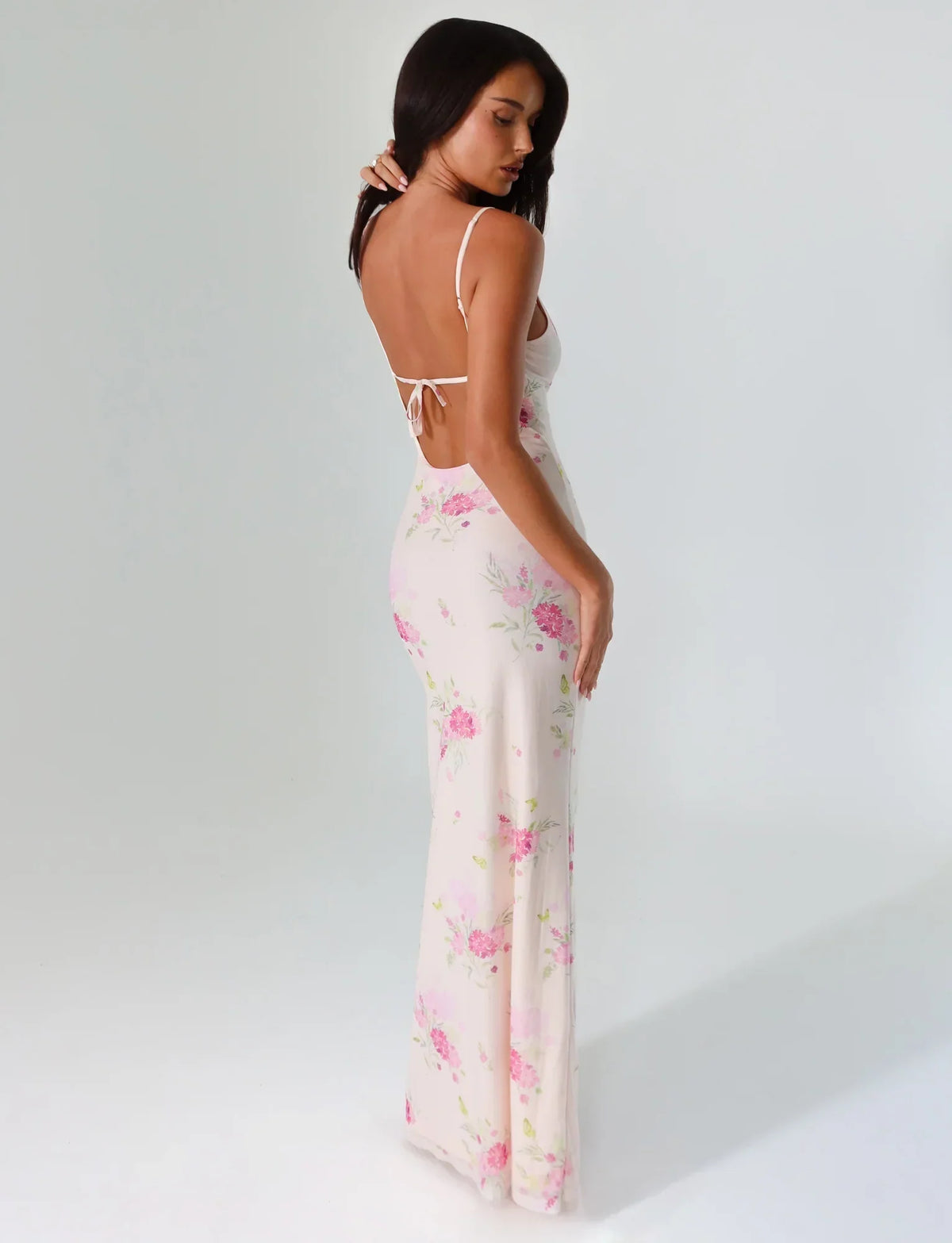 OSIRIS DRESS PINK FLORAL WATER COLOUR FLORAL