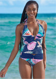 Fierce Tankini Top Midnight Leaf