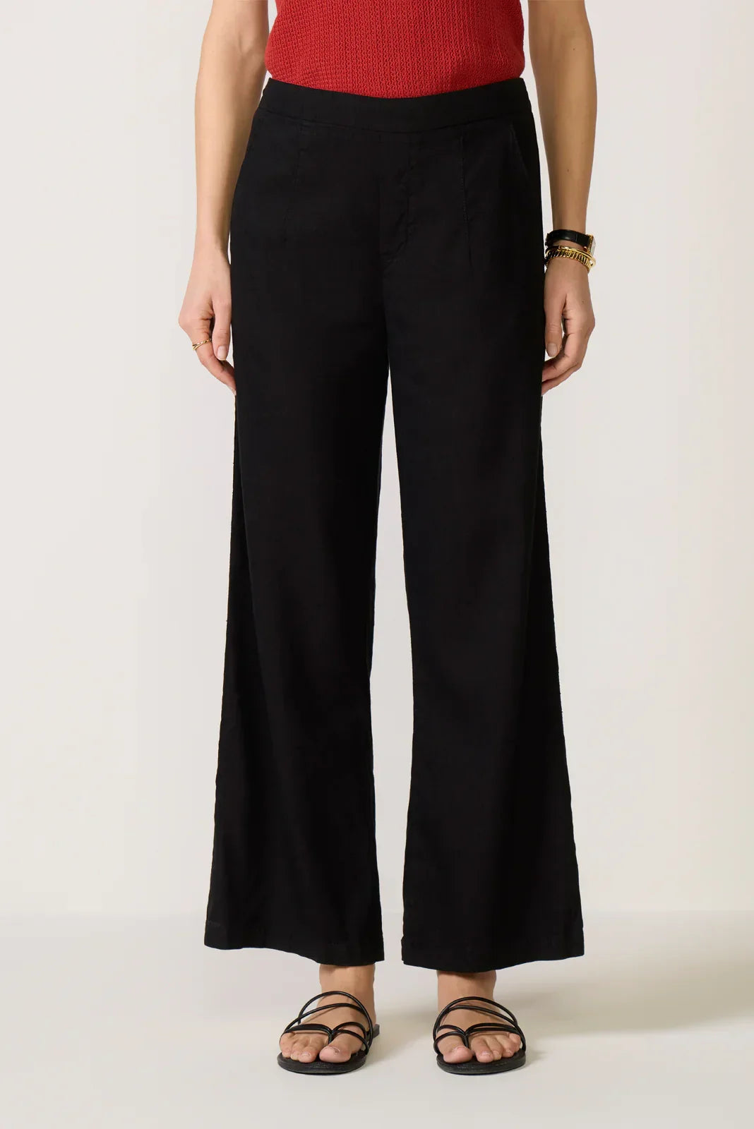 Maya Wide Leg Linen Ankle Pant