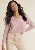 V Neck Sweater Pink Multi