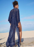 Crochet Kimono Cover Up Ultramarine Blue