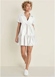 Cotton Poplin Tiered Dress Cloud Dancer