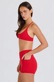 Soft Active Pocket V Waist Mini Shorts in Strawberry