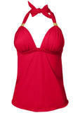 Goddess Push Up Tankini Top Red Hot
