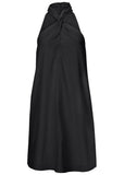 Twist Halter Dress Jet Black