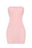 Soft Sheer Mesh Bandeau Mini Slip Dress in Pink