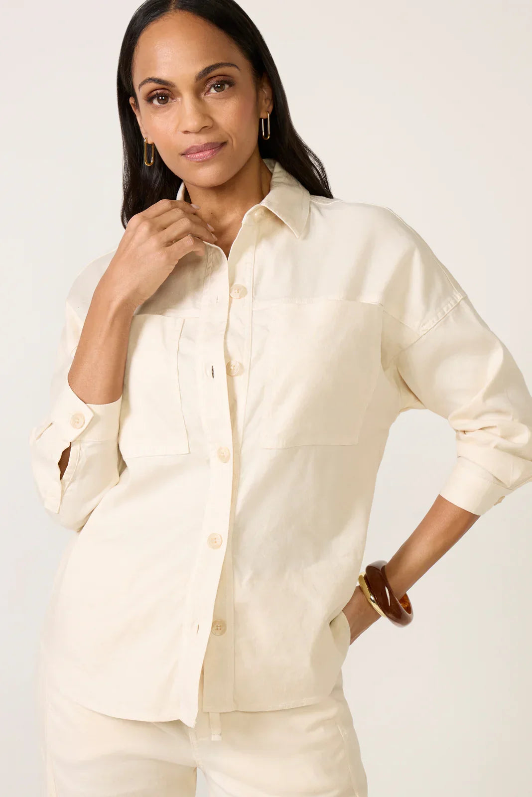 Frankie Stretch Linen Long Shacket