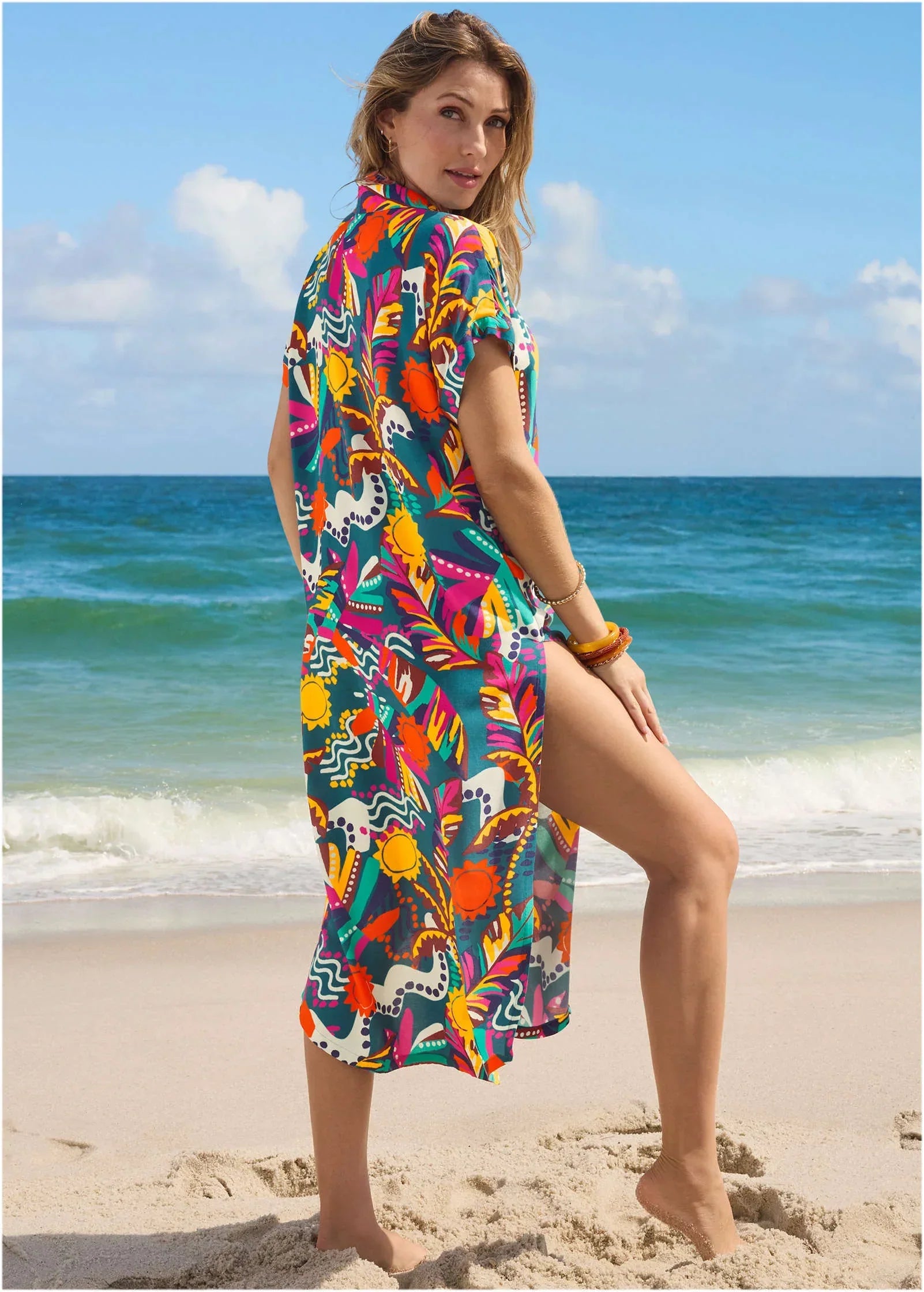 Maxi Button Down Retro Chicka Boom