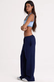 Brushed Jersey Wide Leg Joggers in Midnight