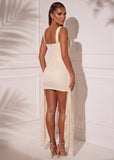 Sweet Like Matcha Lace Tie Detail Mini Dress Cream