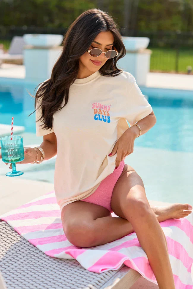 Sunny Days Club Ivory Graphic Tee