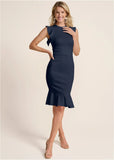 Ruffle Detail Dress Navy