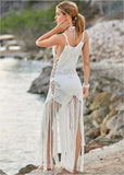 Crochet Cover Up Dress White