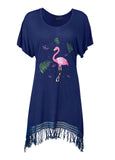Flamingo Dress Cover Up Ultramarine Blue