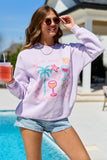 Sun Rays And Lazy Days Purple Graphic Sweatshirt