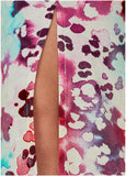 Linen Front Slit Jumpsuit Gouache Leopard Multi